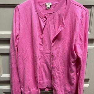 J CREW Pink Cotton Cardigan Set - Size M